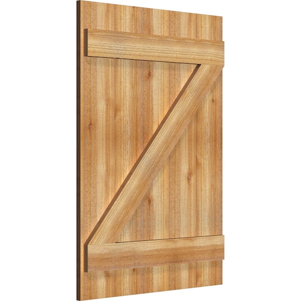 Joined Board-n-Batten Shutters W/Z-Bar, Rough Sawn Western Red Cedar, 26 7/8W X 37H